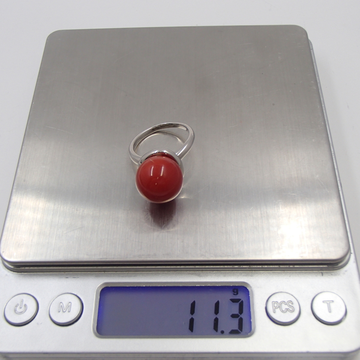 お買い得販売中 ◎赤珊瑚 リング /重量約11.3g 丸玉13.8㎜ ダイヤ D0.09ct / 珊瑚 コーラル サンゴ 指輪◎KU お買い得販売中 ◎赤珊瑚 リング /重量約11.3g 丸玉13.8㎜ ダイヤ D0.09ct / 珊瑚 コーラル サンゴ 指輪◎KU