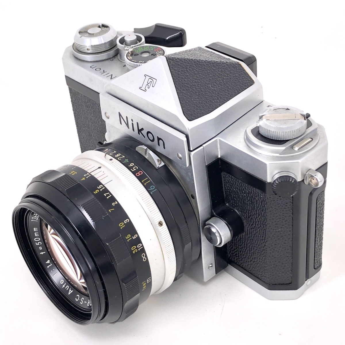 オンラインストア直販 ニコン Nikon F アイレベル + NIKKOR-S.C 50mm F1.4 非Ai フィルム マニュアルフォーカス 一眼レフカメラ 