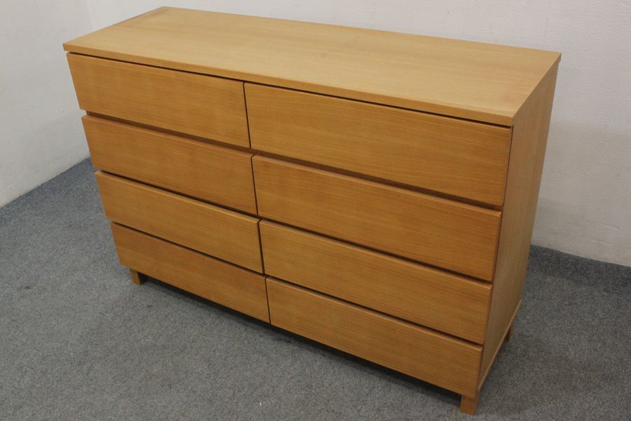 無印良品 ローチェスト 木製チェスト4段 幅120cm タモ材 リビング
