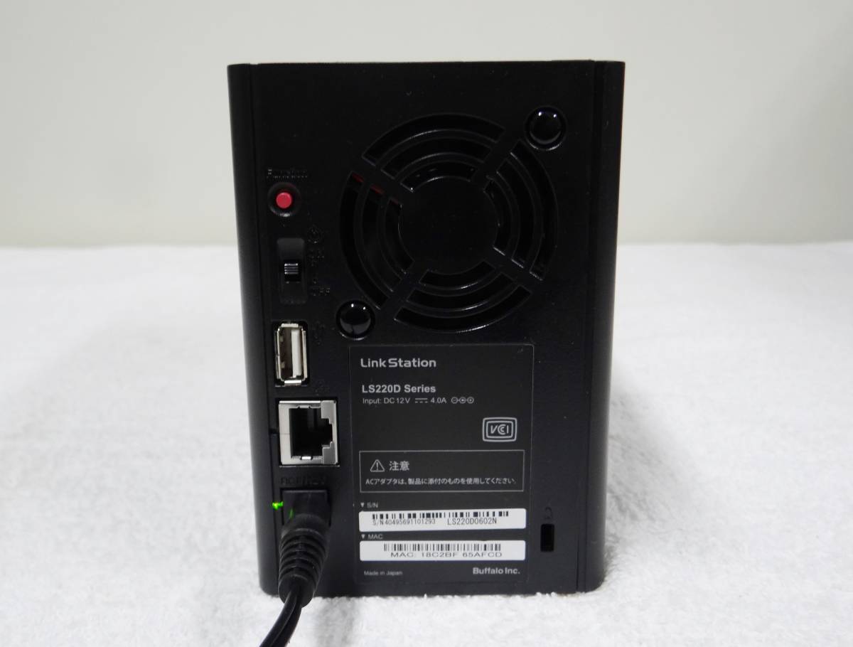 早割販売中 BUFFALO　 LS220D0602N HDD3TB×2＝6TB 本体 ACアダプター 通電確認のみ　現状品