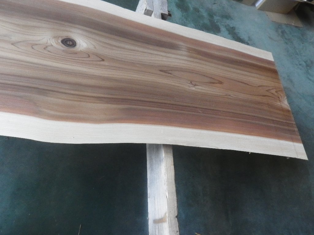 華麗 長187*幅48-52*厚3.9 杉211の木材木工材,一枚板自然木無垢材 