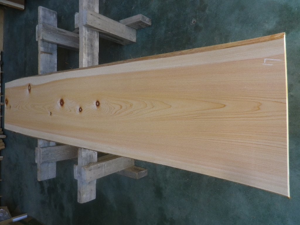 長247*幅46-54*厚4　ヒノキ7の木材木工材,一枚板自然木無垢材ＤＩＹ桧　檜 ひのき　看板板 bh59rJOwzDGRWXYZ-20934 檜（ひのき）