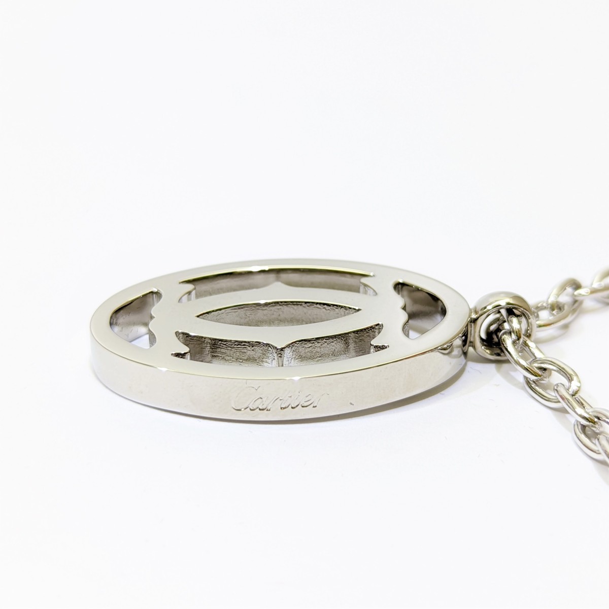 カルティエ Cartier 2Cロゴ ステンレス チャーム キーホルダー 極美品
