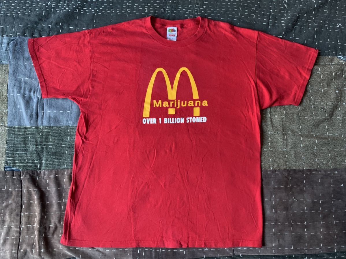 90s 00s XL マリファナ ビンテージ Tシャツ マクドナルド モチーフ marijuana vintage パロディ ビッグサイズ_画像2