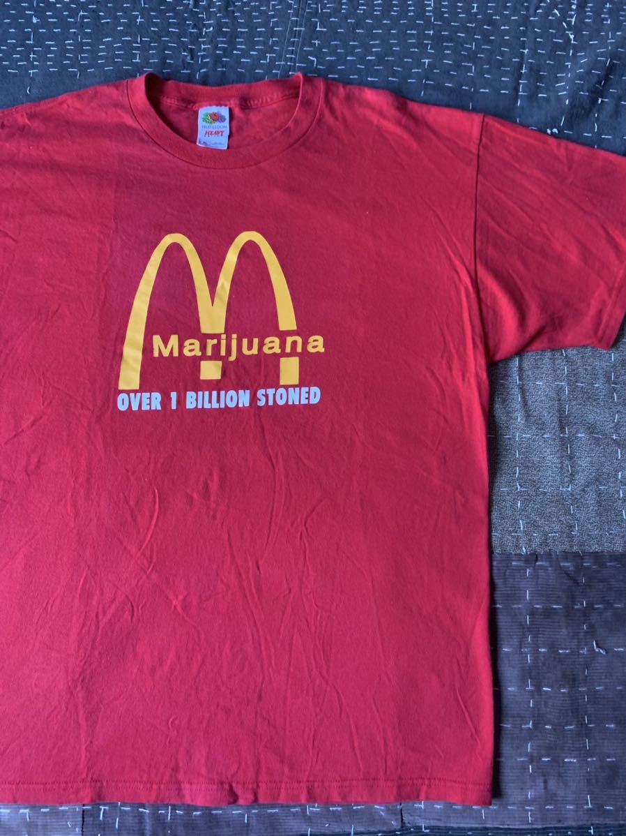 90s 00s XL マリファナ ビンテージ Tシャツ マクドナルド モチーフ marijuana vintage パロディ ビッグサイズ