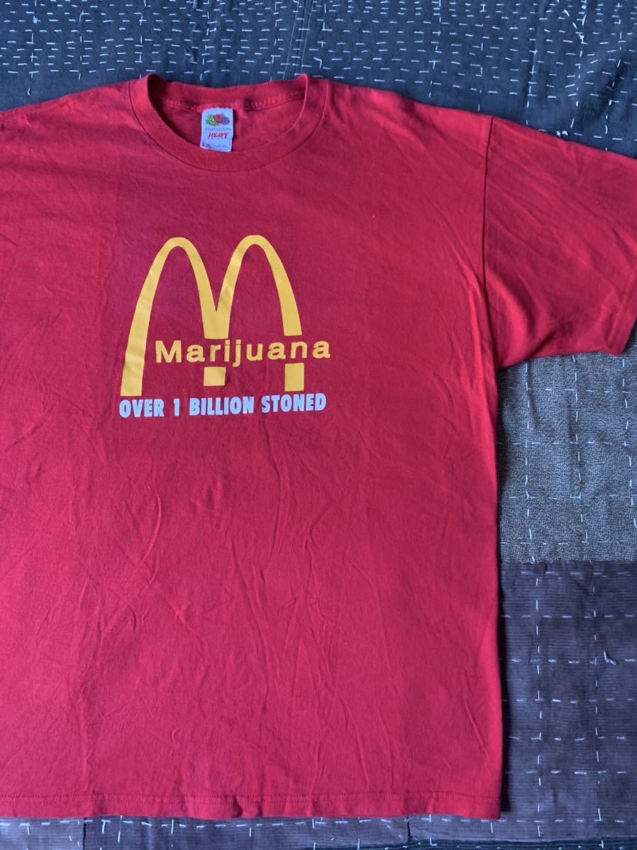 90s 00s XL マリファナ ビンテージ Tシャツ マクドナルド モチーフ marijuana vintage パロディ ビッグサイズ_画像1