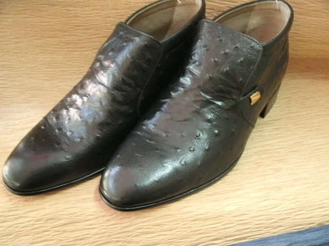 適切な価格 26.5　オースト柄ショートブーツ　ブラック黒革底　紳士靴　革靴 26.5cm