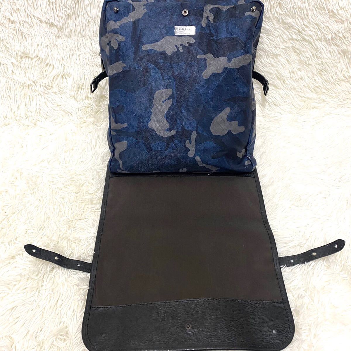 【新品タグ付き】F.CLIO エフクリオ　ビジネスバック　トートバッグ　かばん 鞄　ブラック　迷彩　カモフラ　メンズ