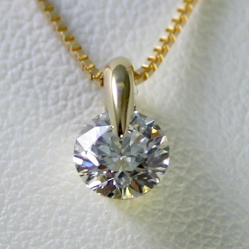 ダイヤモンド ネックレス K18 一粒 0.3ct 鑑定書付 0.32ct Dカラー VS1