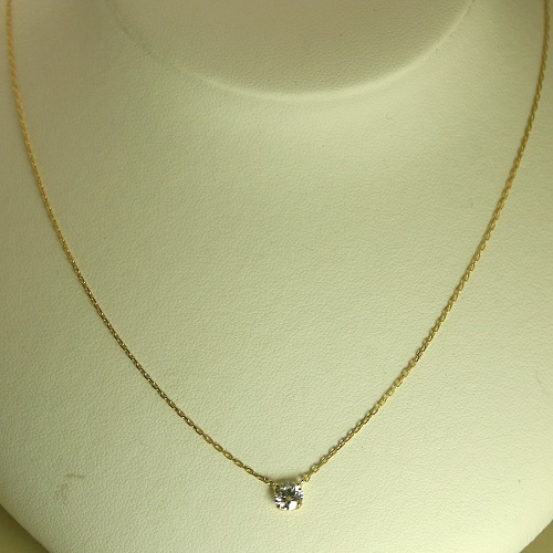 ダイヤモンド ネックレス K18 一粒 1.0ct 鑑定書付 1.002ct Eカラー SI1クラス Gカット CGL_画像2