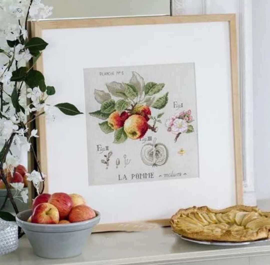 クロスステッチキット アンティークコレクション ボタニカル アップル りんご 林檎 リンゴ ポンム 14CT 38×38cm 図案印刷なし 刺繍 