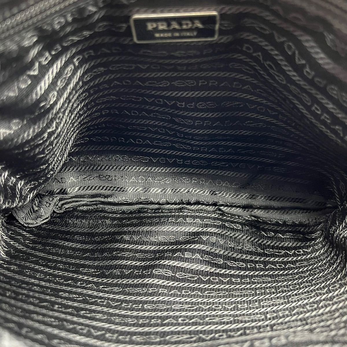 1円【極美品】PRADA プラダ ナイロン 三角ロゴ レザー ショルダー