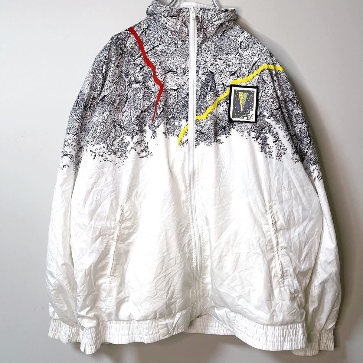 90s adidas アディダス トレフォイル メンズ 総柄 中綿 ナイロン