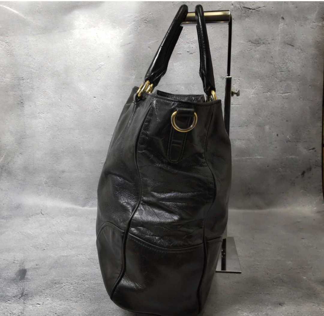 1円 □極美品□ PRADA プラダ レザー ゴールド金具 2WAY ハンドバッグ