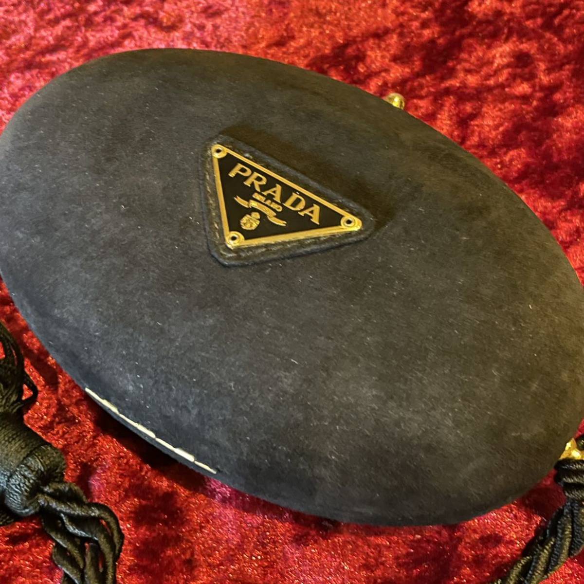 NEWお得 ヤフオク! - 超希少 vintage PRADA プラダ 丸型 スエード レ