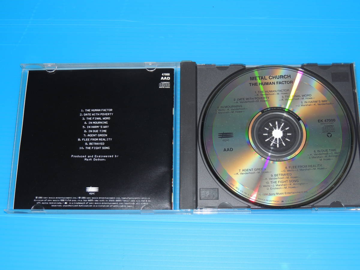 Used CD 輸入盤 メタル・チャーチ Metal Church『ザ・ヒューマン・ファクター』- The Human Factor (1991年)全10曲アメリカ盤