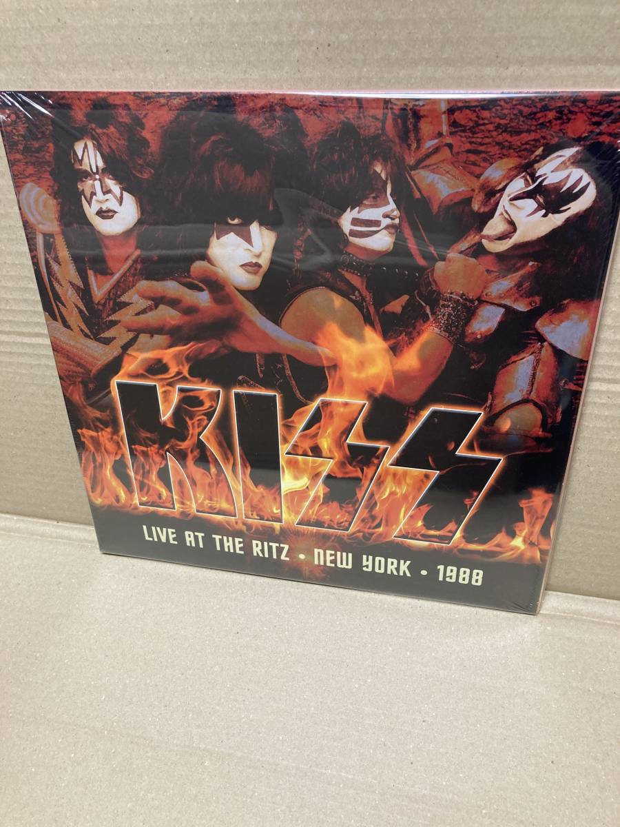 SEALED RED VINYL！新品LP x3！キッス Kiss / Live At The Ritz New York 1988 未開封 限定 アナログ盤レコード LOVE GUN CRAZY NIGHTS NEW_画像1