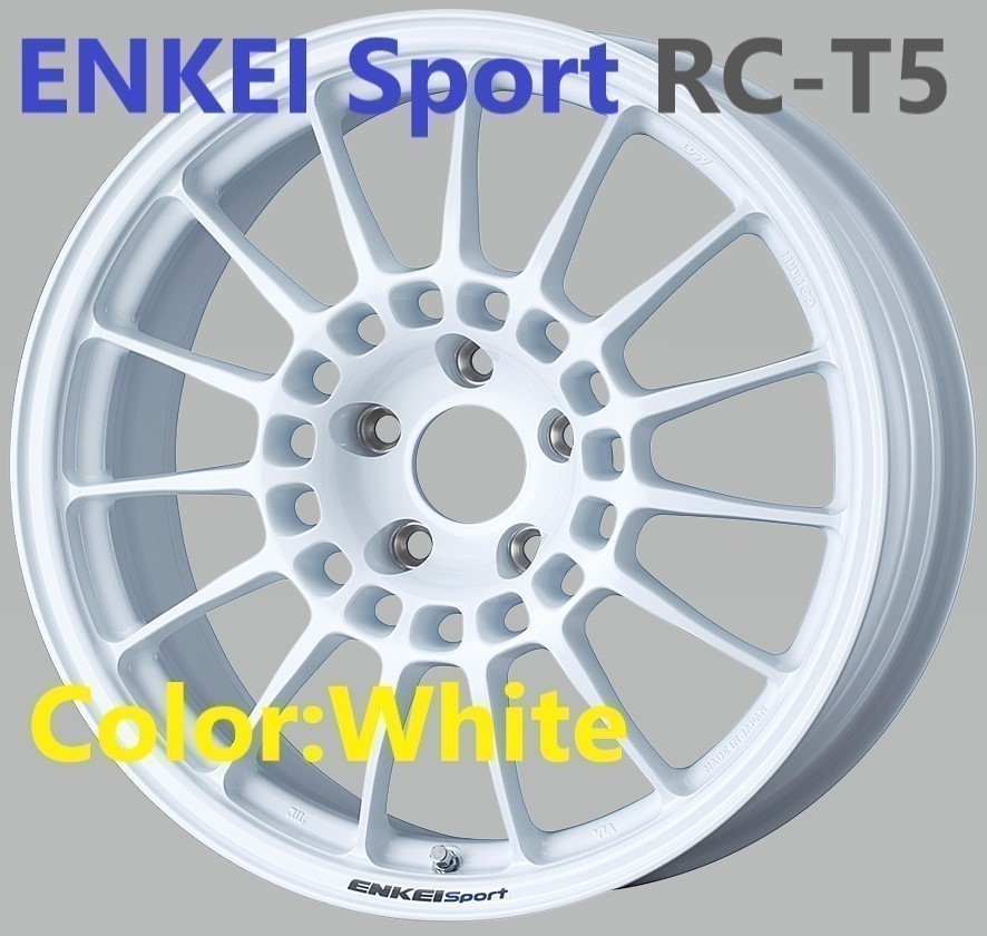 【購入前に在庫・納期要確認】ENKEI Sport RC-T5 SIZE:7.5J-17 +48 PCD:114.3-5H Color:WH ホイール2本セット 社外品