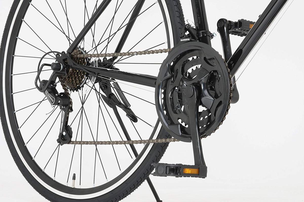直営通販 送料無料 ロードバイク 自転車 700c(約27インチ) シマノ21段変速 ドロップハンドル 2wayブレーキシステム Grandir ブラック 組立必要品