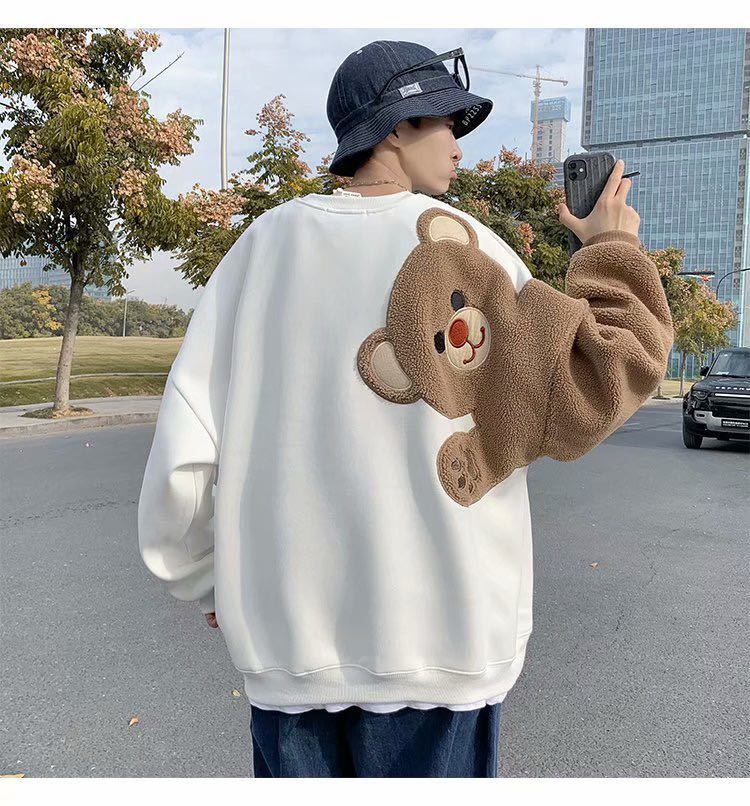 Paypayフリマ トレーナー スウェット くま 長袖 トップス メンズ レディース トップス 原宿系 韓国系 白 ホワイト Paypayフリマ トレーナー スウェット くま 長袖 トップス メンズ レディース トップス 原宿系 韓国系 白 ホワイト