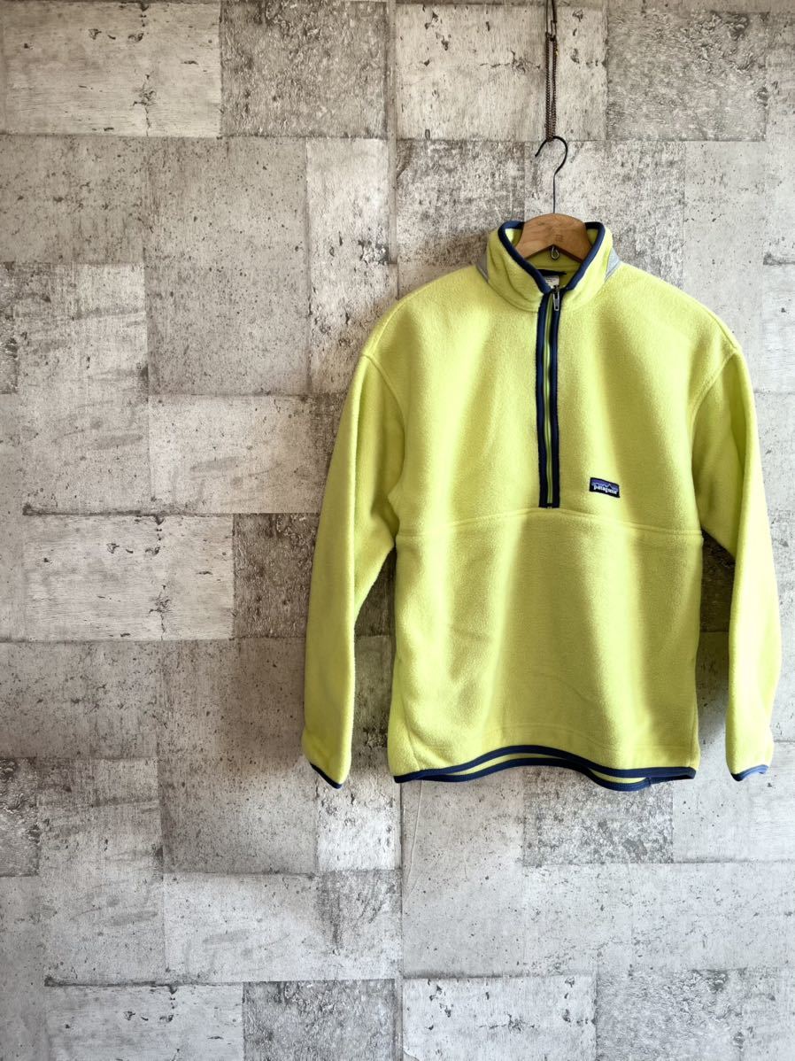 F4 PATAGONIA SYNCHILLA SWEATER HALF ZIP FLEECE パタゴニア シンチラセーター ハーフジップ フリース 蛍光イエロー オールド ビンテージ