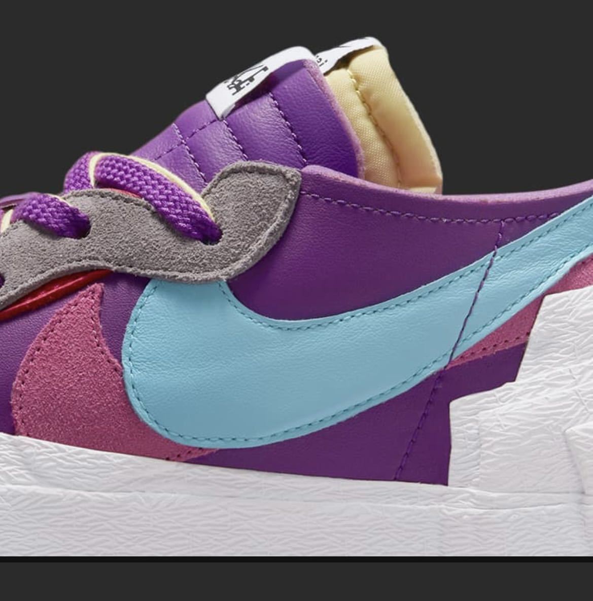 29.0cm Nike x sacai x KAWS Blazer Low Purple Duskナイキ サカイ