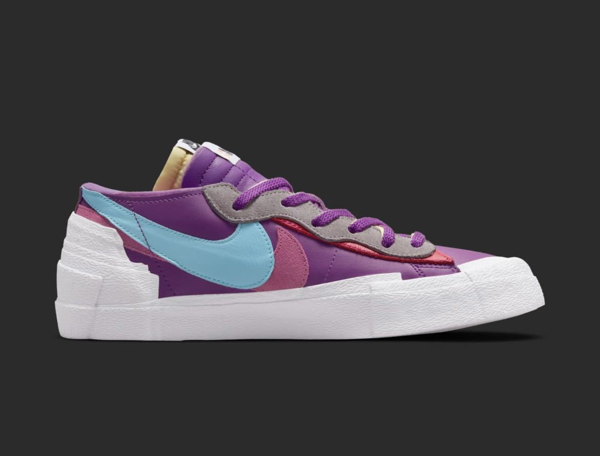 29.0cm Nike x sacai x KAWS Blazer Low Purple Duskナイキ サカイ