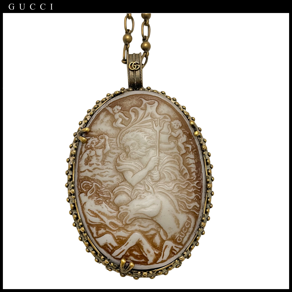 新品グッチ カメオ GG ロングチェーンネックレス GUCCI(¥44,800
