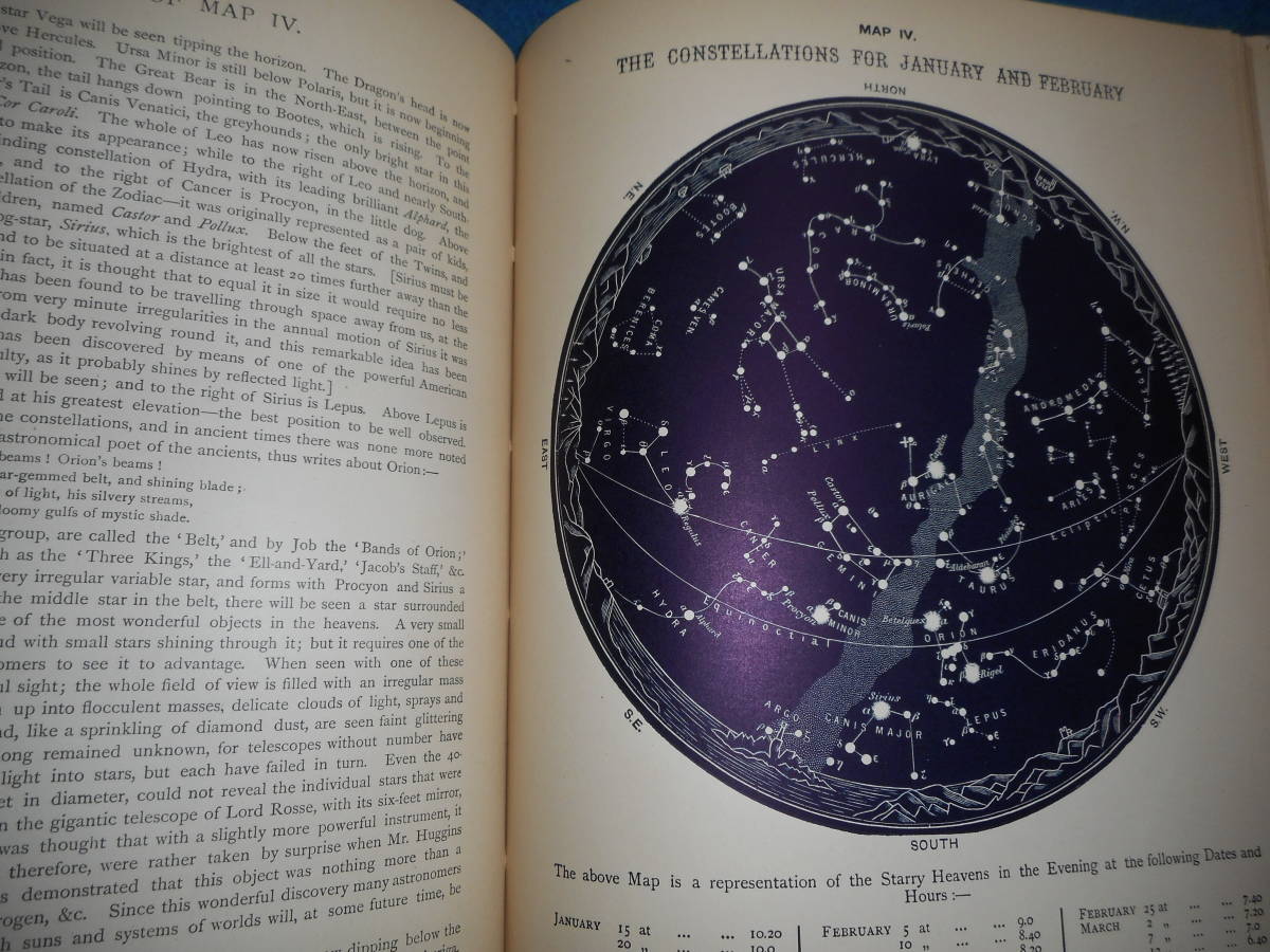 アンティーク、天球図、天文、Astronomy星図、天体観測1930年頃『星座とその見つけ方』星座早見盤 Star map, Planisphere, Celestial atlas