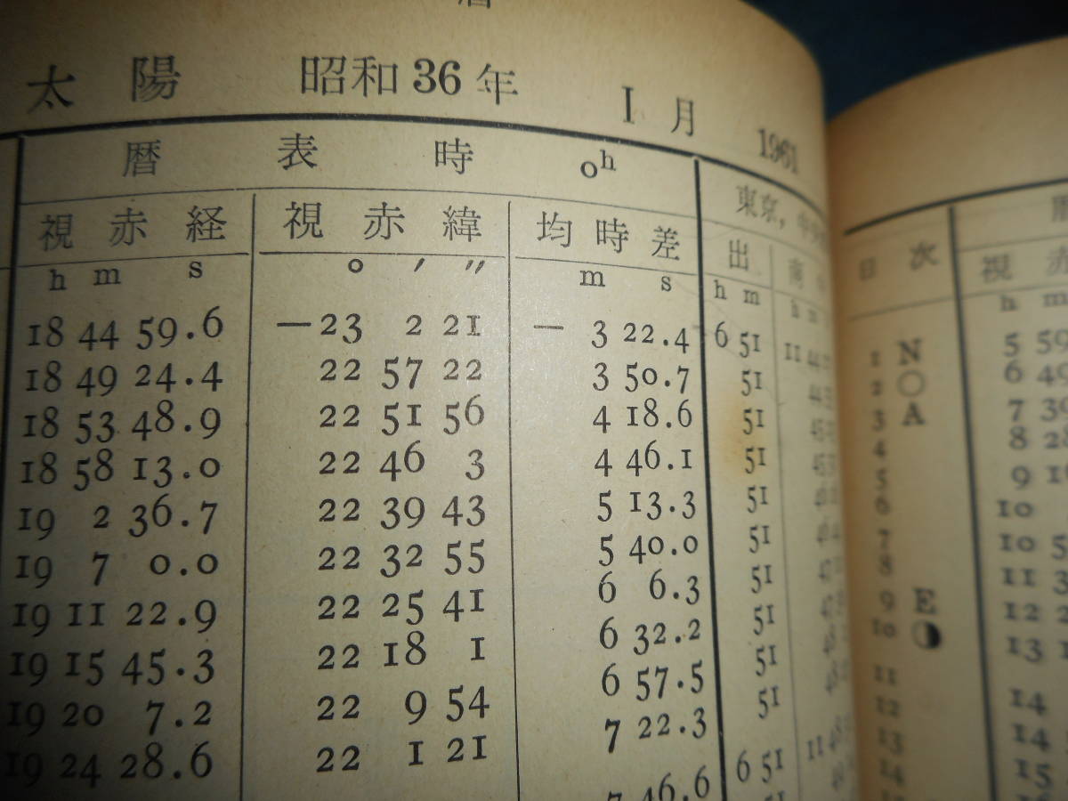 1961年『昭和36年理科年表』東京天文台、アンティーク、科学、天文暦学書、物理、地学、気象化学、地震、日食、月食　astronomy,　Science_画像3
