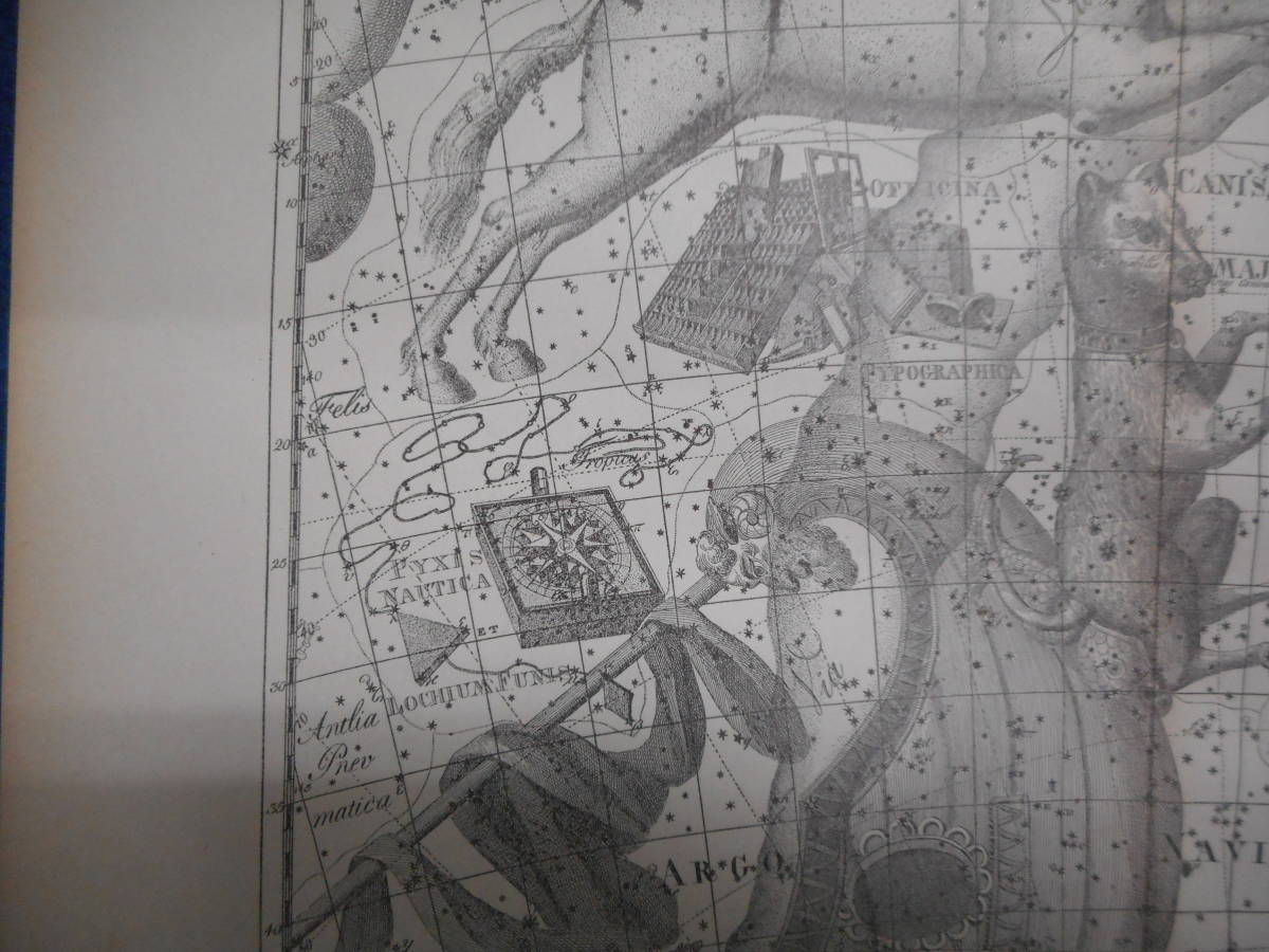 アンティーク天球図、天文暦学書Astronomy 星座図絵1801年復刻『ボーデの星図ウラノグラフィア16』Star map, Planisphere, Celestial atlas_画像3