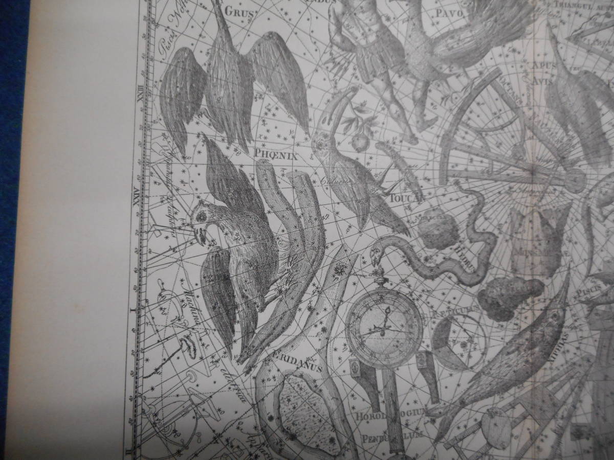 アンティーク天球図、天文暦学書Astronomy 星座図絵1801年復刻『ボーデの星図ウラノグラフィア18』Star map, Planisphere, Celestial atlas_画像3