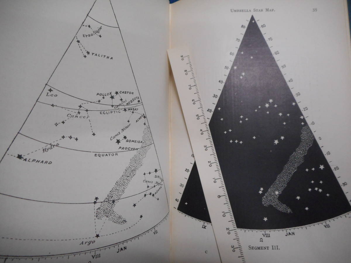 即決　アンティーク、天球図、天文暦学書Astronomy星図、洋書　天体観測1910年『こうもり傘星図』Star map, Planisphere, Celestial atlas