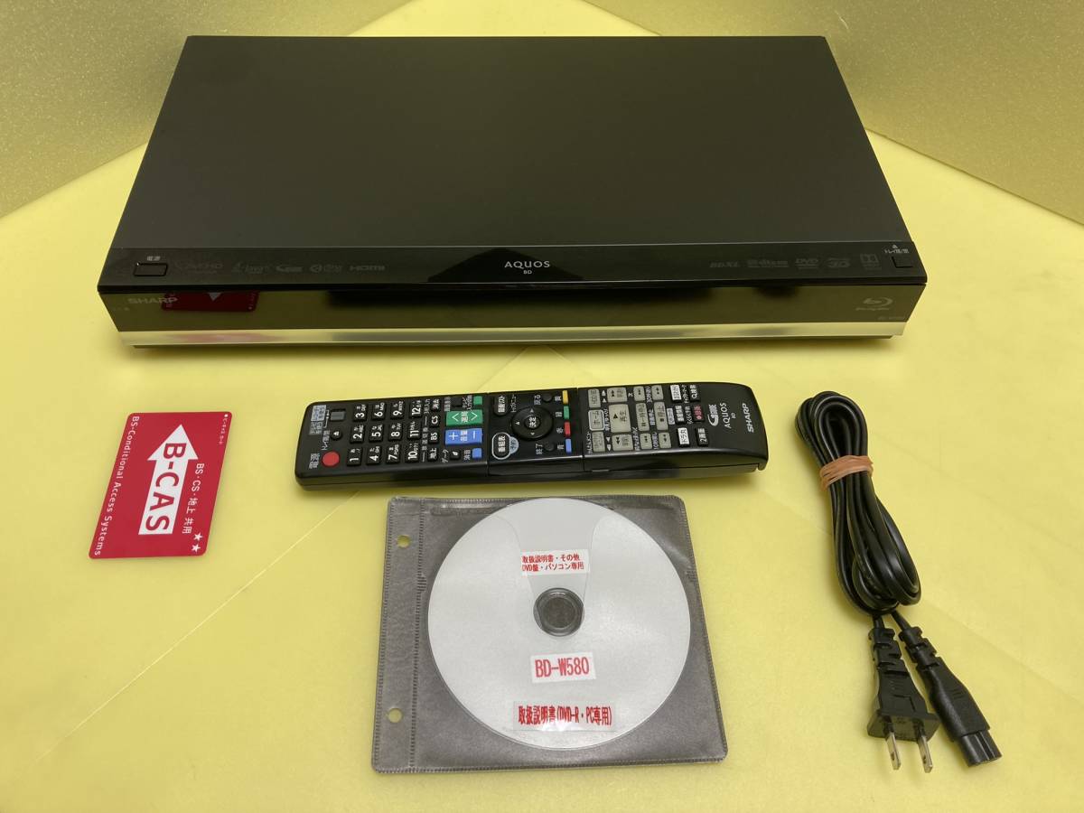 SHARP シャープ BDレコーダー BD-W580 2番組同時録画 HDDは交換品500GB
