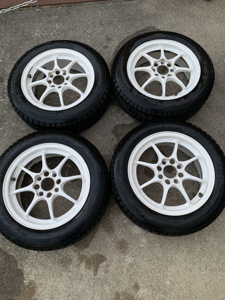 軽量 ce28 rays 14×5 j +45 4H WH 白ホイールタイヤ4本セット4穴14