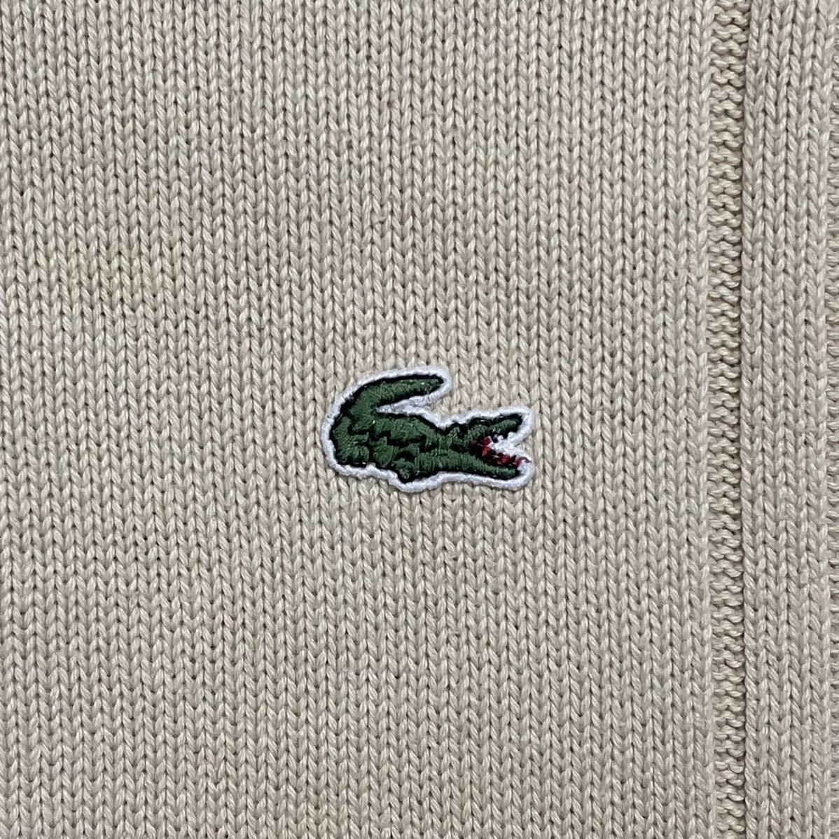 【人気カラー】ラコステ LACOSTE ハーフジップ コットンニット 5 ベージュ ワニ 22-10_画像6