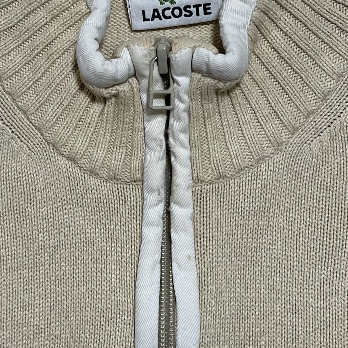 【人気カラー】ラコステ LACOSTE ハーフジップ コットンニット 5 ベージュ ワニ 22-10_画像10