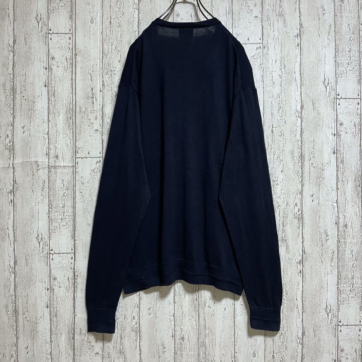 [ популярный бренд ] Lacoste LACOSTE кашемир . свитер хлопок 6 темно-синий wani22-14