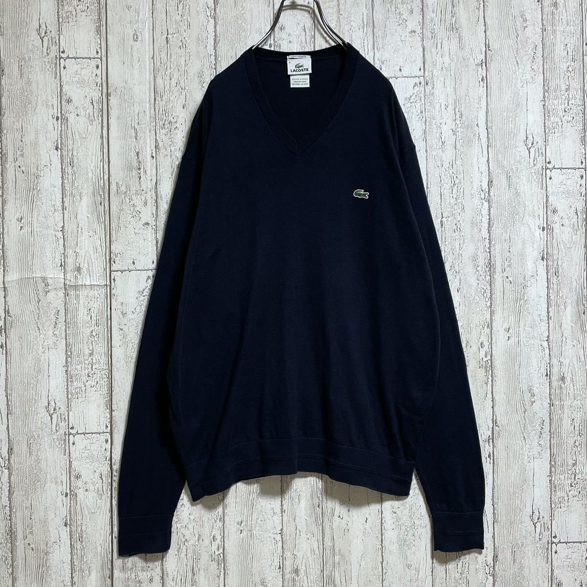 [ популярный бренд ] Lacoste LACOSTE кашемир . свитер хлопок 6 темно-синий wani22-14