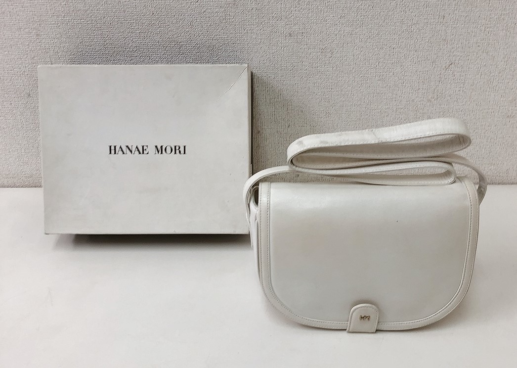 HANAE MORI ハナエモリ ショルダーバッグ 白】ホワイト/レトロ/箱入り