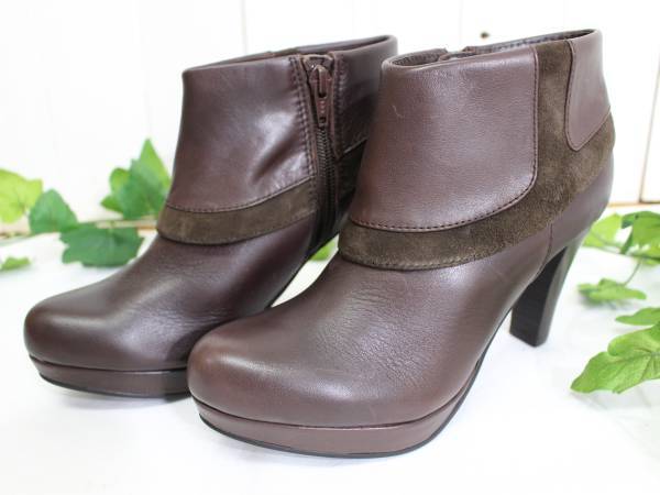  new goods *ope-k dot clip * original leather . return bootie boots 23.0cm