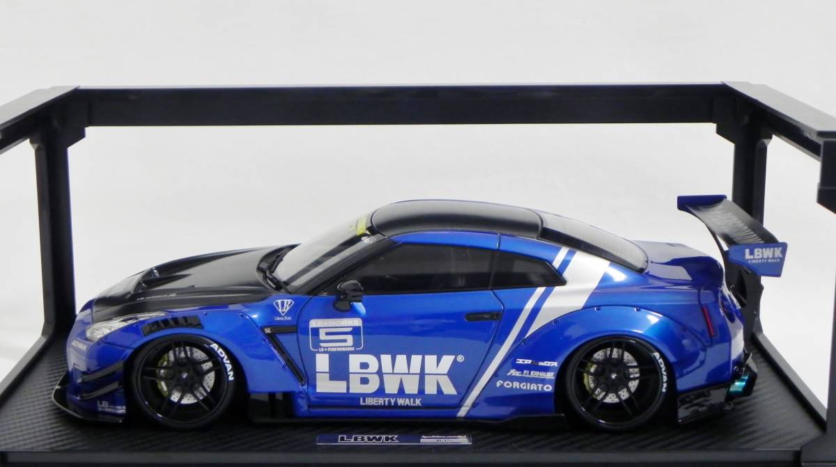 IG 2340 1/18 リバティーウォーク LB-WORKS Nissan GT-R R35 type 2 Blue イグニッションモデル LBWK ナックルライン_画像8