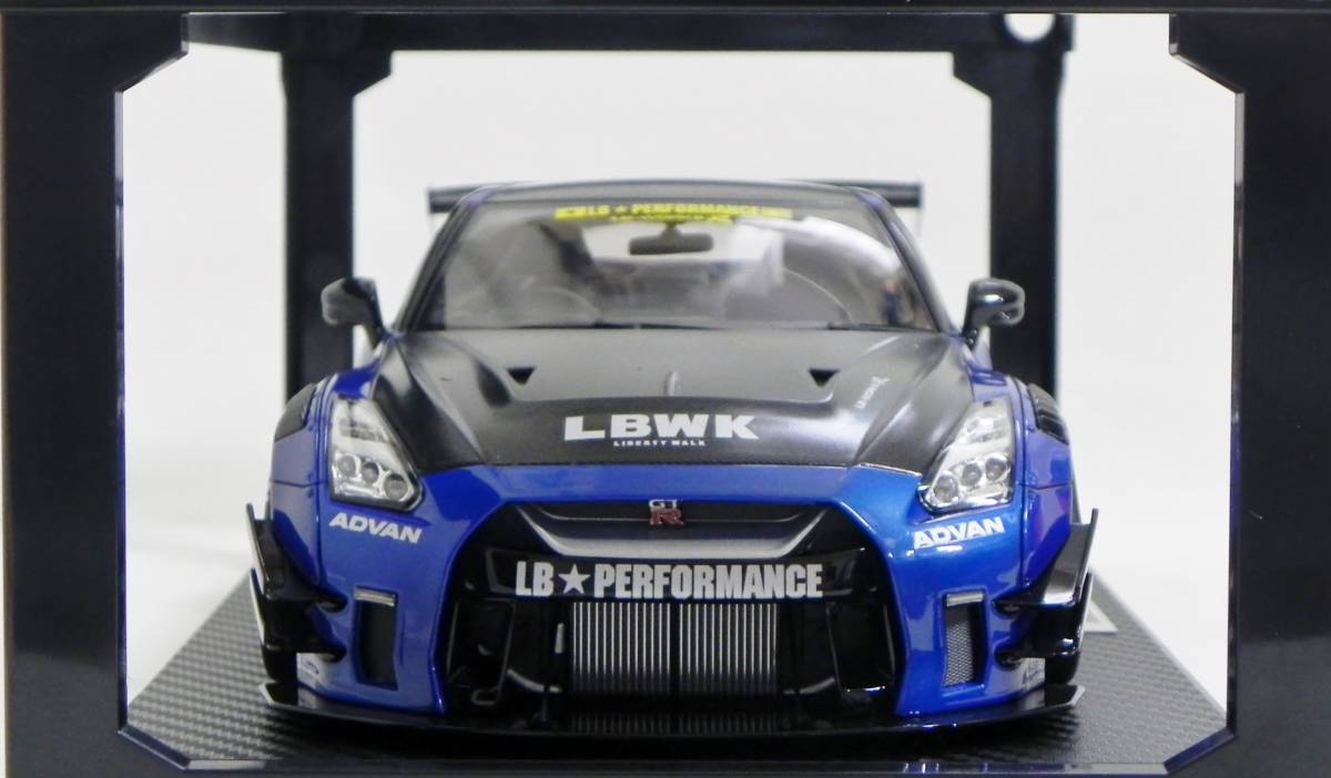 IG 2340 1/18 リバティーウォーク LB-WORKS Nissan GT-R R35 type 2 Blue イグニッションモデル LBWK ナックルライン_画像4