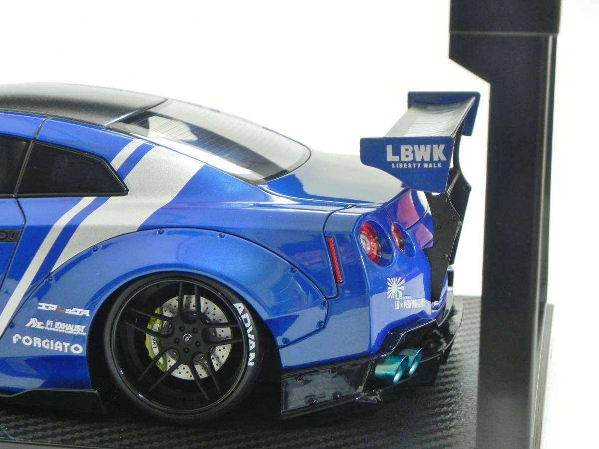 IG 2340 1/18 リバティーウォーク LB-WORKS Nissan GT-R R35 type 2 Blue イグニッションモデル LBWK ナックルライン_画像7