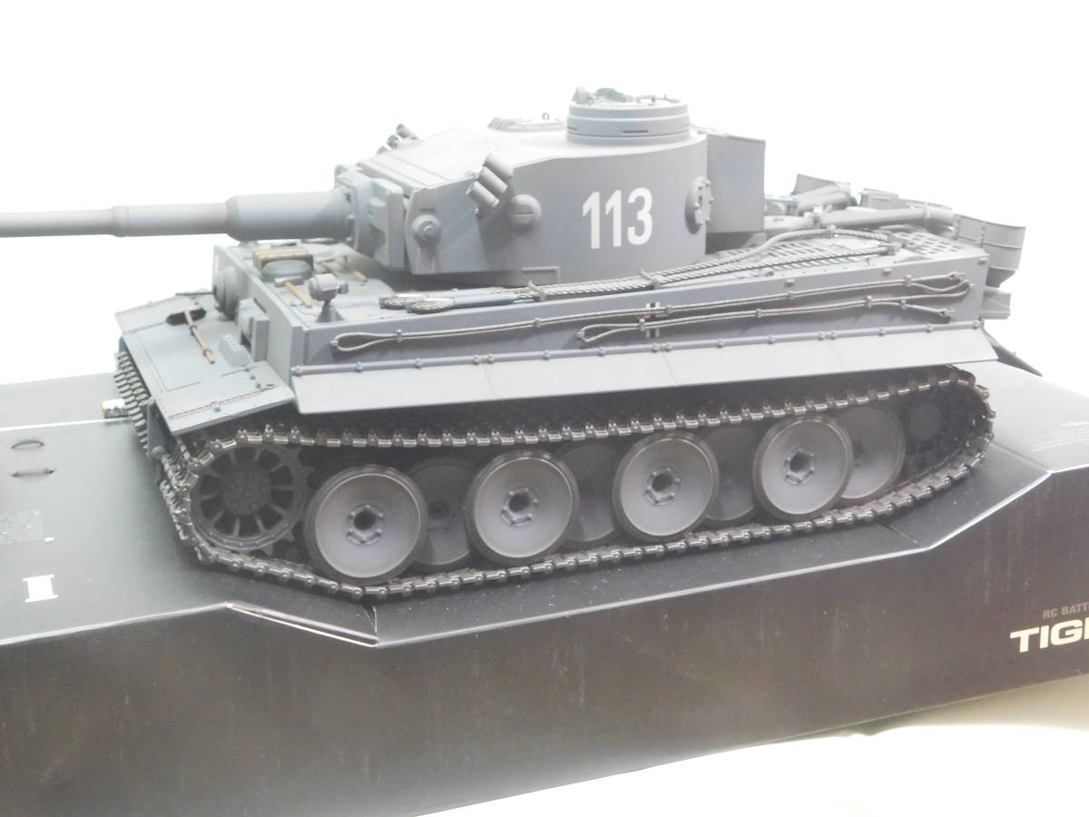  rare 1/24 RC -ply tank Tiger I gray BB. departure . beautiful goods operation verification ending round 