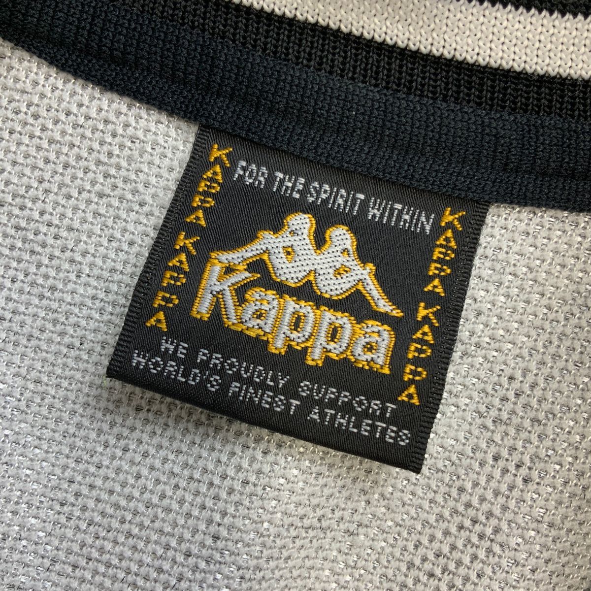 美品 90‘s Kappa カッパ 黒タグ トラックトップ ジャージ メンズ Oサイズ ブラック グレー_画像8