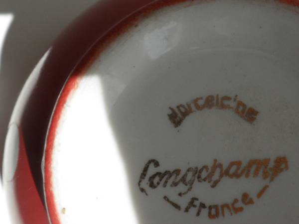 0Longchamp античный кофе с молоком миска 1ko0 Франция производства cafe au lait bol bowl Long Champ контейнер Vintage ваза bro can to прекрасный товар старый инструмент 
