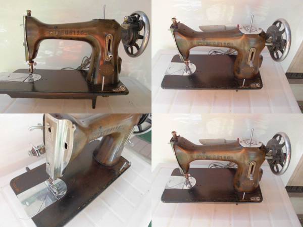 MITSUBISH retro antique sewing machine body the lamp is turned on 