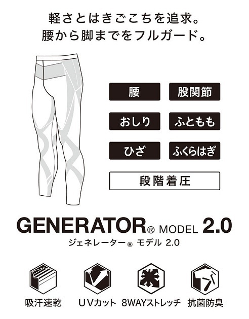 ネット正規店 ワコールwacoal CW-Xジェネレーターモデル2.0スポーツタイツHZO699男BL/M ネット正規店 ワコールwacoal CW-Xジェネレーターモデル2.0スポーツタイツHZO699男BL/M