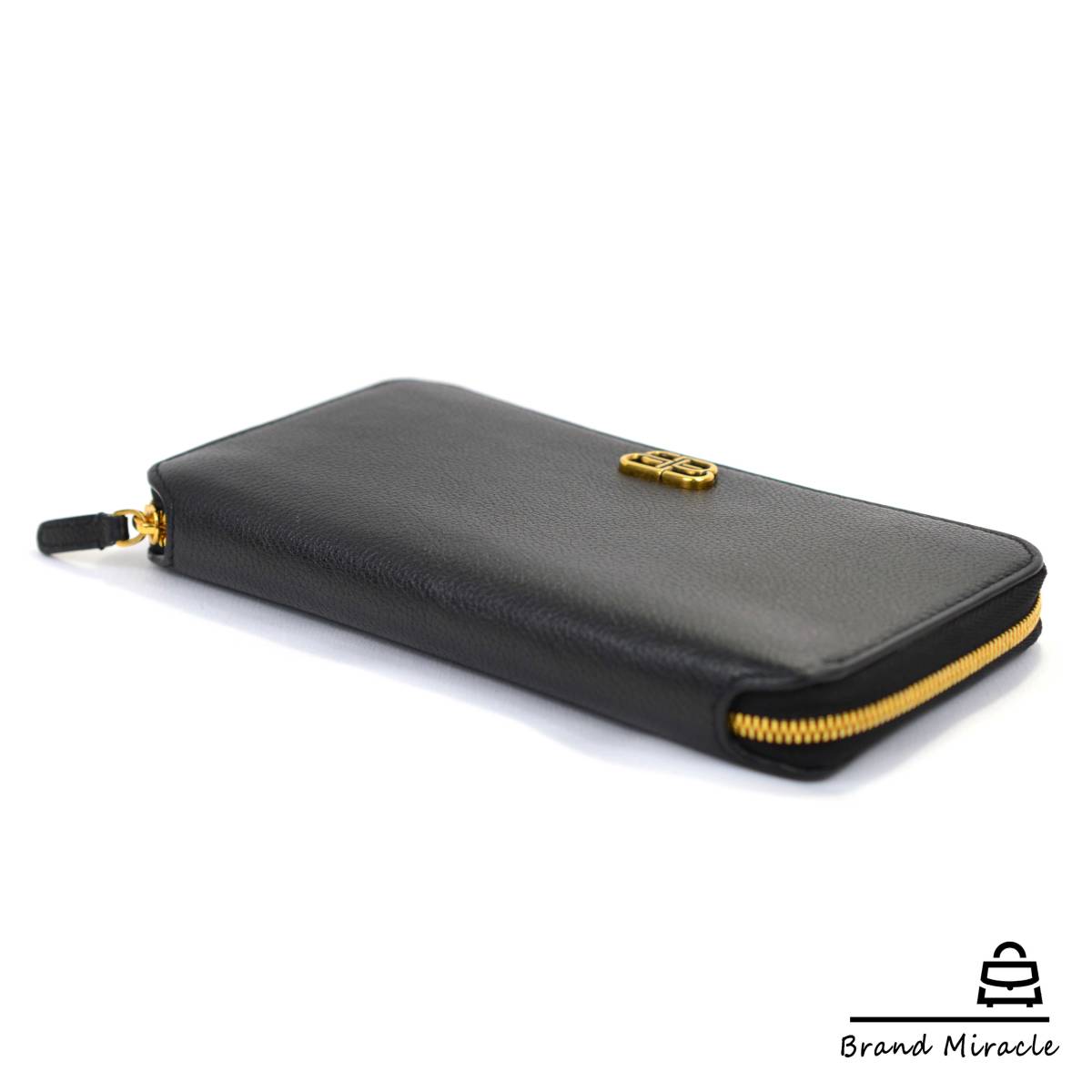 極美品】バレンシアガ BALENCIAGA BB ロゴ ジップアラウンド ラウンド